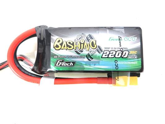 Gens ace 3S 11.1V 2200mAh 35C G-Tech Shorty LiPo Battery - XT60 (GEA223S35X6GT)