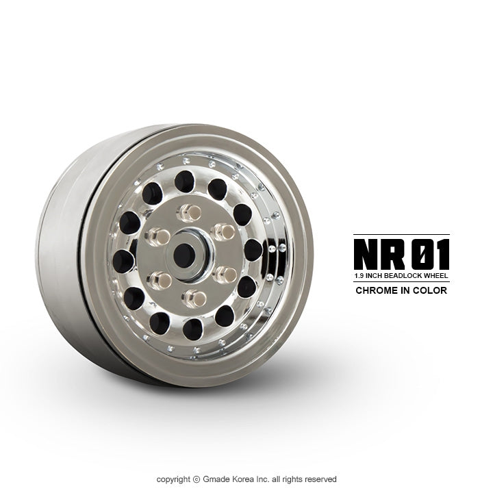 Gmade 1.9" NR01 Beadlock Wheels (Chrome) (2)