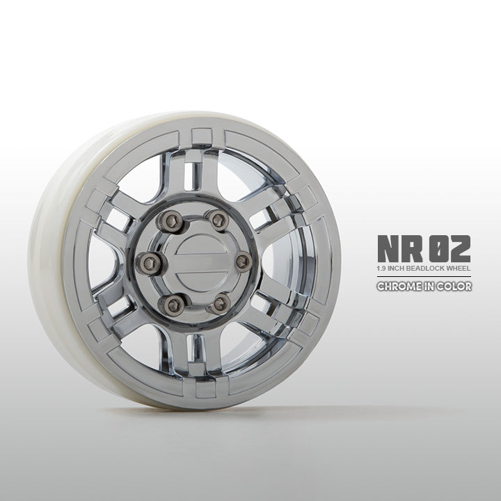Gmade NR02 1.9" Beadlock Wheels Chrome (2)
