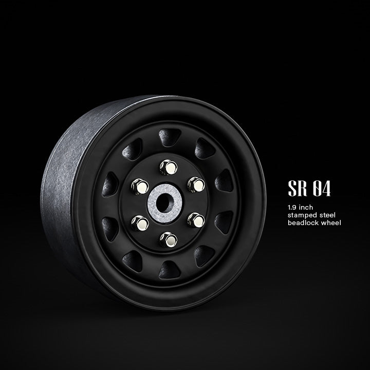 Gmade 1.9" SR04 Beadlock Wheels (Matte Black) (2)
