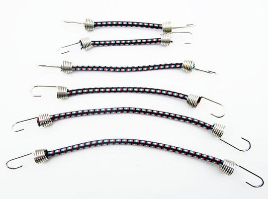Hot Racing 1/10 Scale Bungee Cord Set (6) (Black Blue Orange)