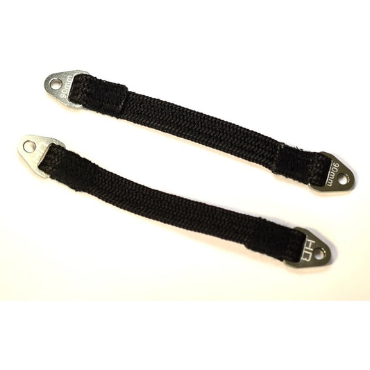 Hot Racing Suspension Travel Limit Straps 90mm (2) Gun Metal