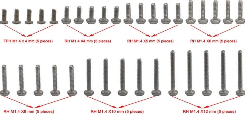Hot Racing M1.4 Screw Set for SCX24 (35 pcs)