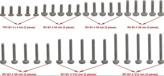 Hot Racing M1.4 Screw Set for SCX24 (35 pcs)