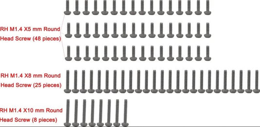 Hot Racing M1.4 Full Screw Set for SCX24 (81 pcs)