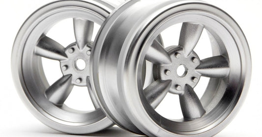 HPI Racing Matte Chrome Vintage 5 Spoke Wheel, 26mm, 0mm Offset (2pcs)