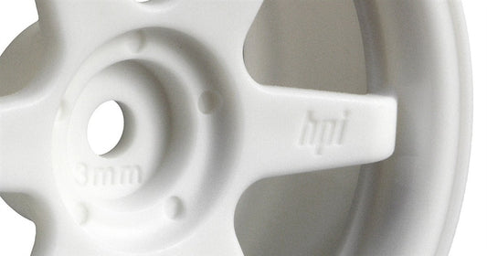 HPI Racing TE37 Wheel, 26mm, White, 3mm Offset (2pcs)