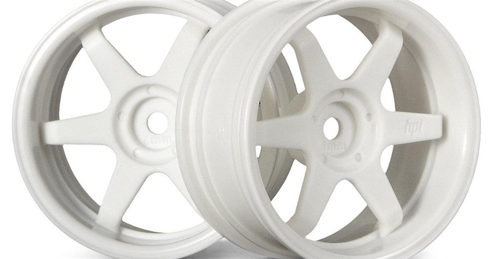 HPI Racing TE37 Wheel, 26mm, White, 6mm Offset (2pcs)