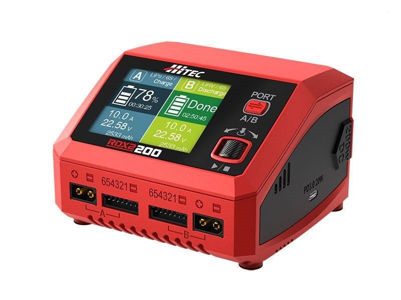 Hitec RCD RDX2 200 Dual Port 100W/200W AC/DC Multi-Function Smart Charger