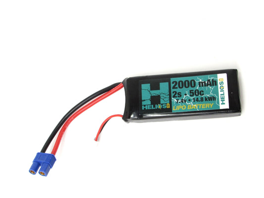 Helios RC 2S 7.4V 2000mAh 50C LiPo Battery - EC3