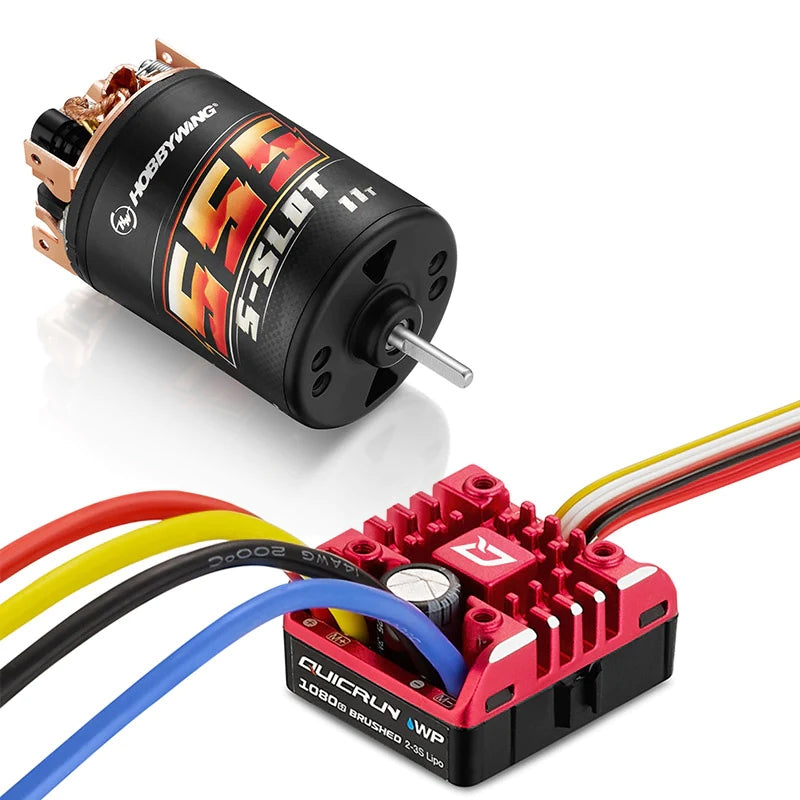 Hobbywing QuicRun 1080 G2 ESC plus Brushed 555 11T Motor Combo