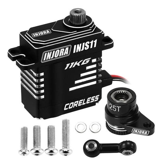 Injora INJS11 Aluminum High Voltage Micro Servo Set (Grom/NASCAR) w/Aluminum Servo Saver