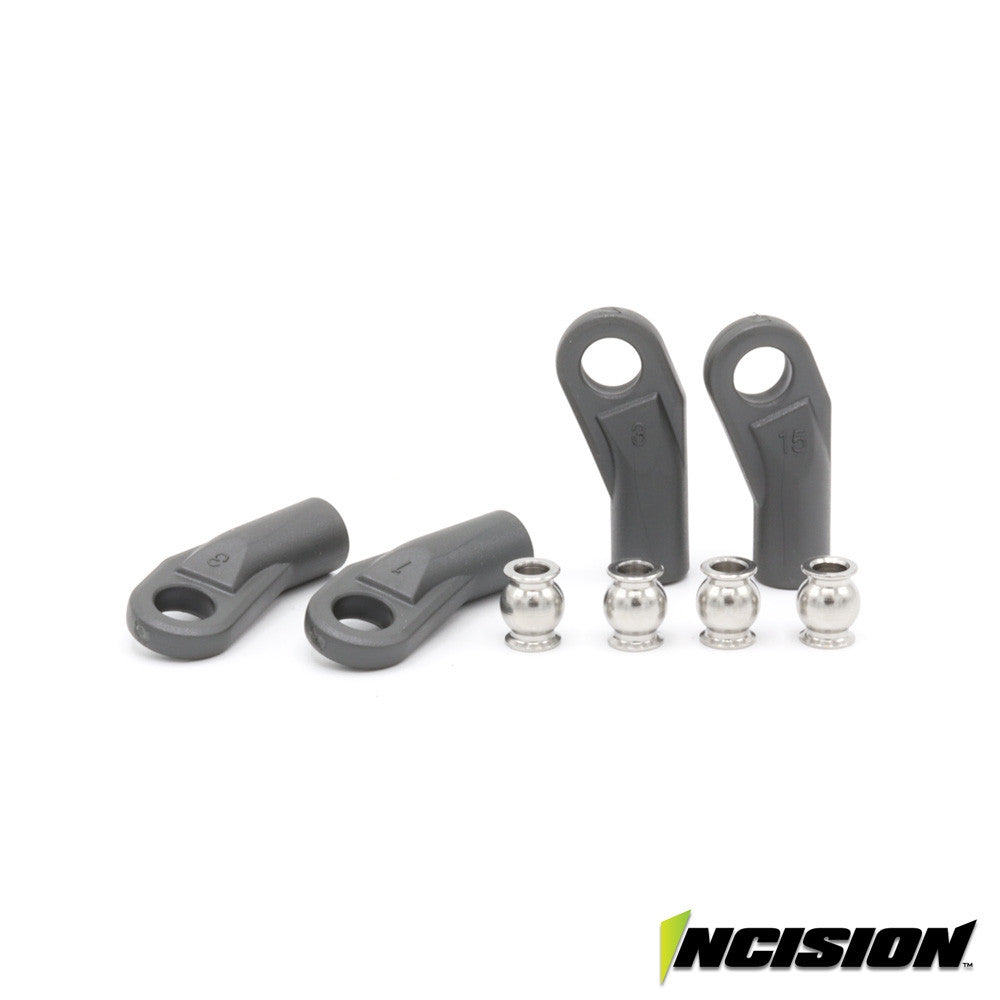 Incision Pro Bent Rod Ends with Pivot Balls (4)