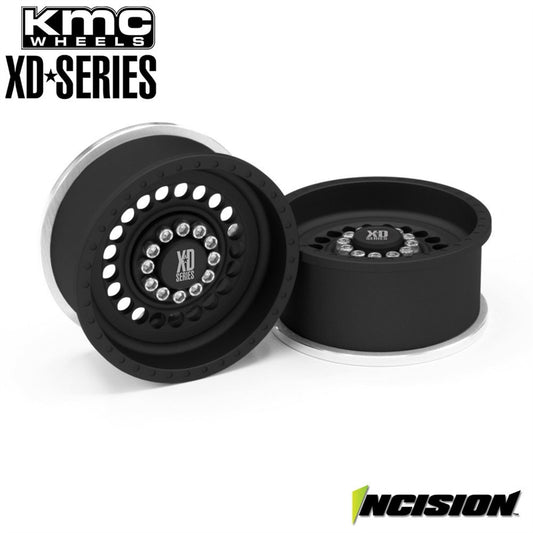 Incision KMC 1.9" XD136 Panzer Black Anodized Wheels (2)