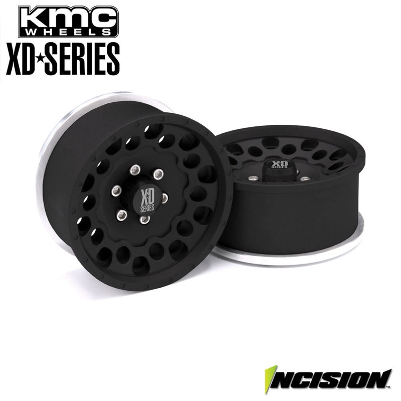 Incision KMC 1.9" XD129 Holeshot Black Anodized Wheels (2)