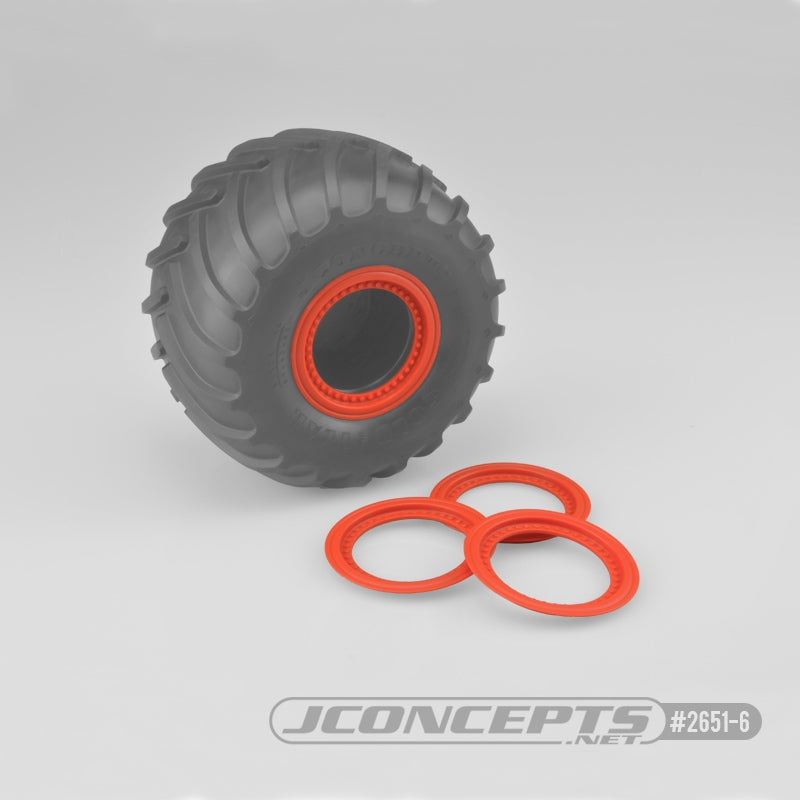 JConcepts Tribute Wheel (Glue On) Mock Beadlock Rings (4) Orange