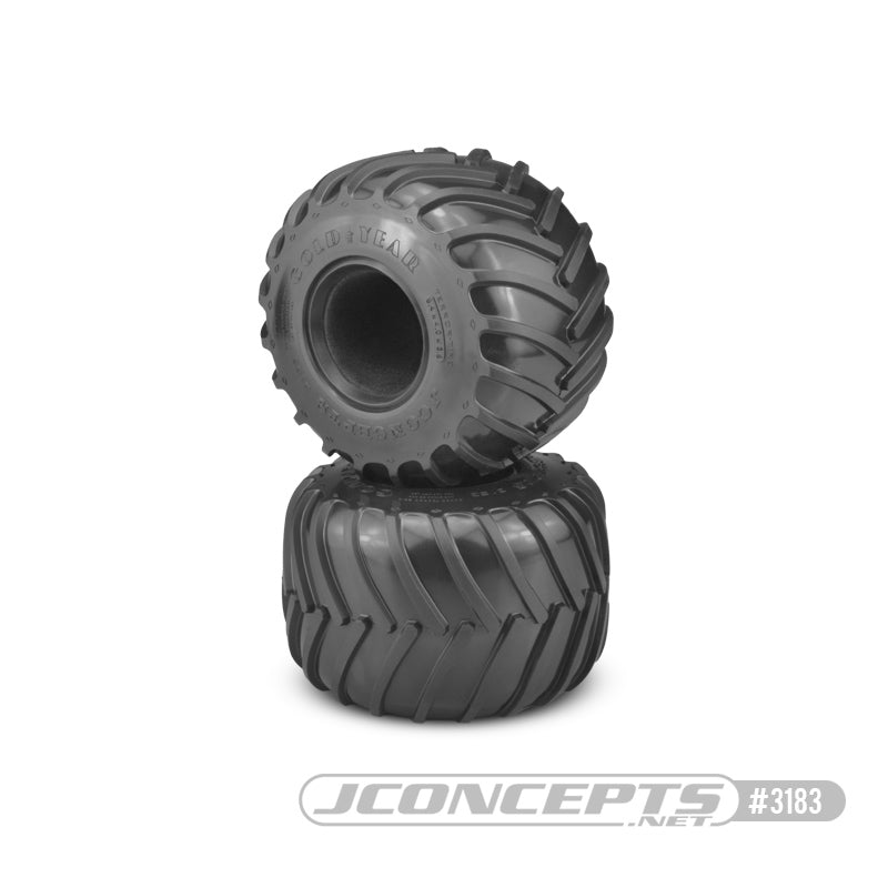 JConcepts Golden Years 2.6" x 3.6" Scale Monster Truck Tires Gold (Clay Soft) Compound (2)