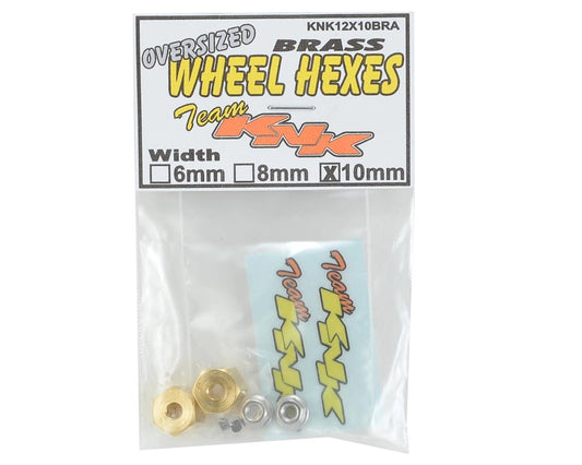 Team KNK 12mm x 10mm Brass Wheel Hexes (2)