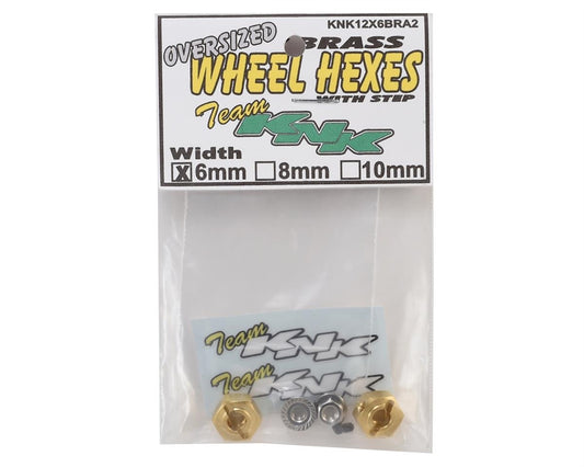 Team KNK 12mm x 6mm Brass Wheel Hexes with Step (2)
