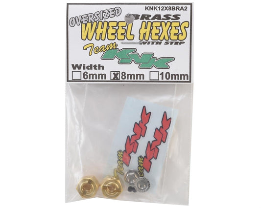 Team KNK 12mm x 8mm Brass Wheel Hexes with Step (2)