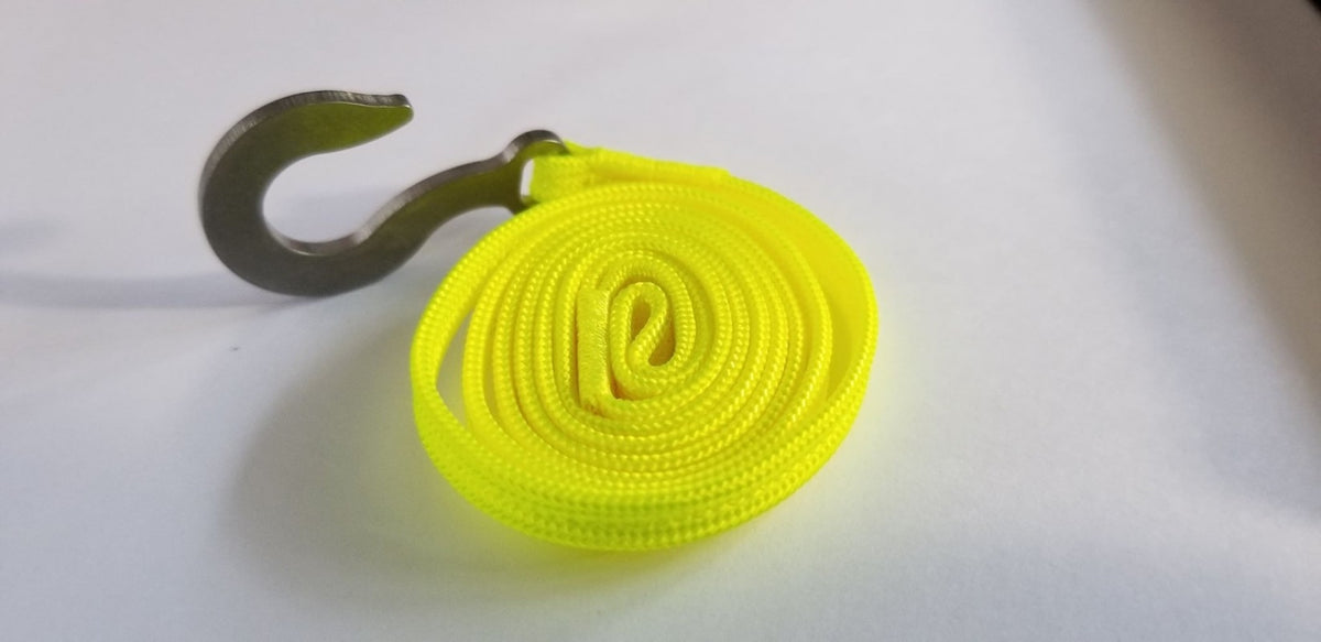 Team KNK 24" Tow Strap with Hefty Hook Neon Yellow