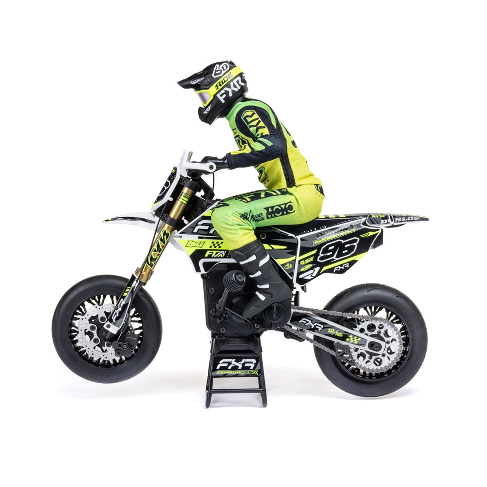 Losi 1/4 Scale Promoto-SM Motorcycle RTR with Battery and Charger - White / Green