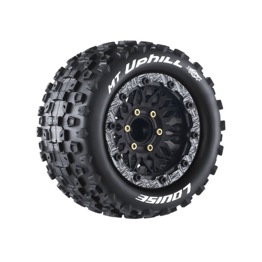 Louise RC Uphill Monster Truck Tire Mounted on Black Wheel with Removable Hex For Maxx (2)