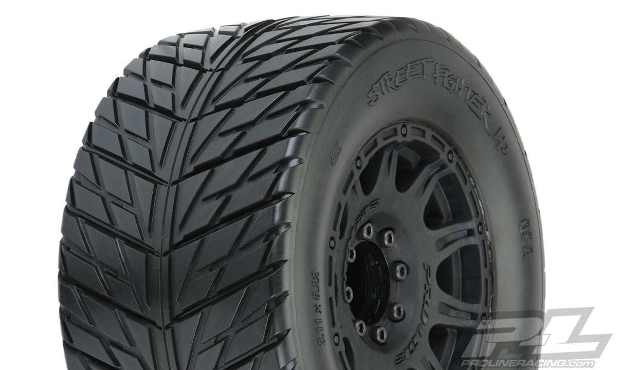 Pro-Line Street Fighter HP 3.8" Street BELTED Tires Mounted on Raid 8x32 Wheels (2)