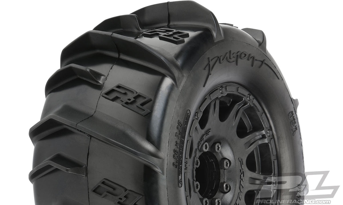 Pro-Line Dumont 3.8" Paddle Tires Mounted on Raid 8x32 Wheels (2)