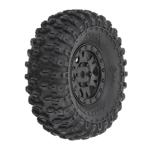 Pro-Line Hyrax 1.0" Tires Mounted on Black Impulse Beadlock Wheels (4)