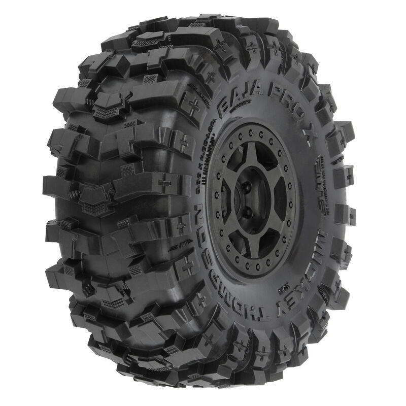 Pro-Line Mickey Thompson Baja Pro X 1.9" G8 Mounted on Holcomb Black Plastic Internal Bead-Loc Wheels (2)