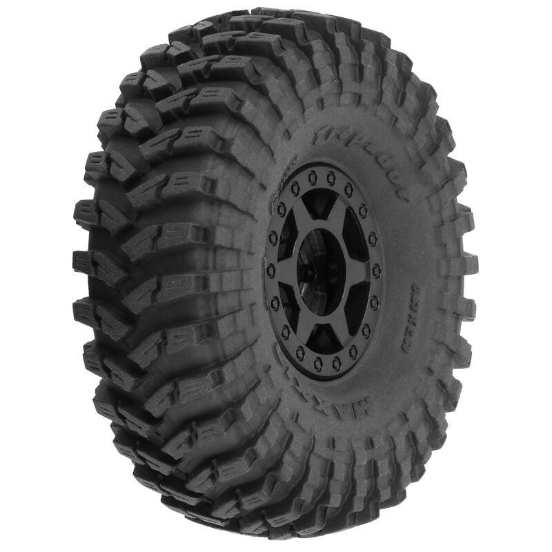 Pro-Line Maxxis Trepador 1.0" Tires Mounted on Black Holcomb Beadlock Wheels (4)