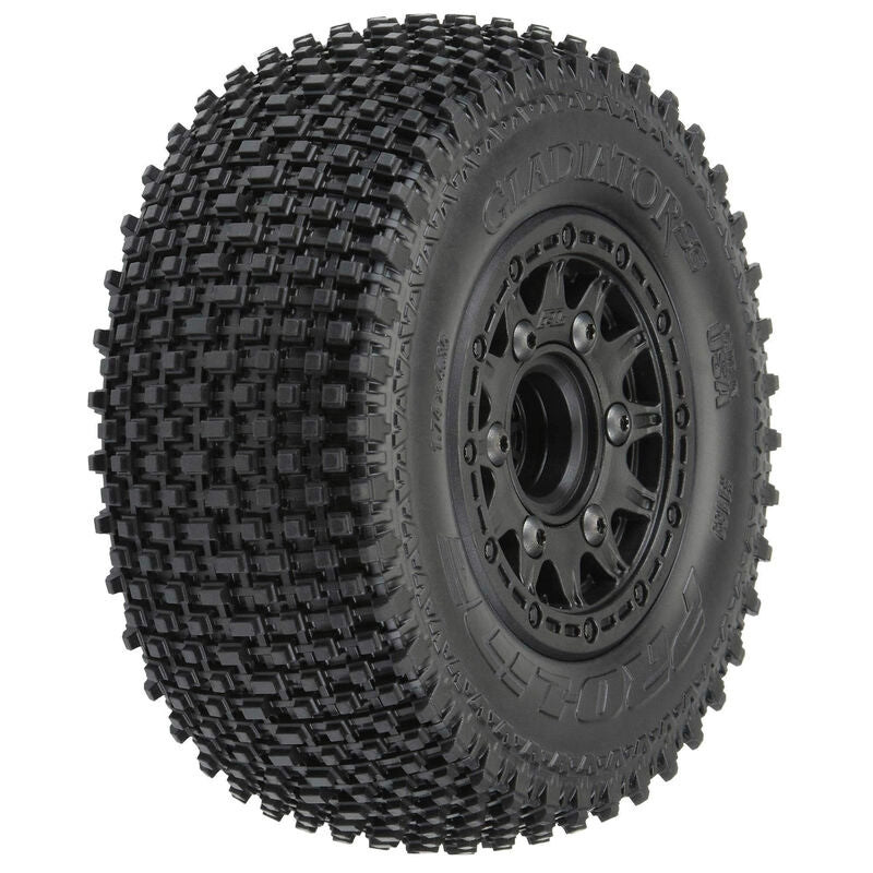 Pro-Line Icon Gladiator SC M2 Tires Mounted on Raid Black Wheels (2)