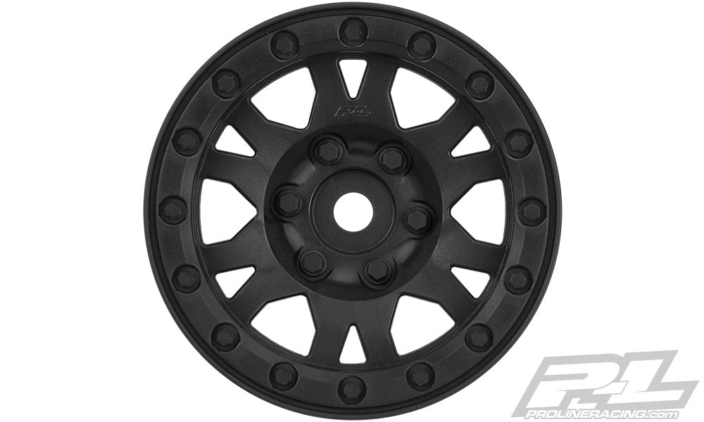 Pro-Line Impulse 1.9" Black Plastic Internal Bead-Loc Wheels (2)