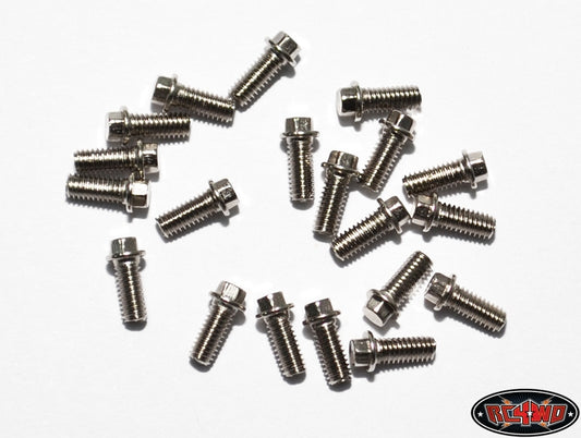 RC4WD M2.5 x 6mm Miniature Scale Hex Bolts, Silver (20)
