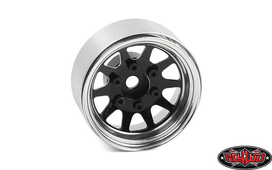 RC4WD OEM 6-Lug Stamped Steel 1.55" Beadlock Wheels (Black and Chrome) (4)