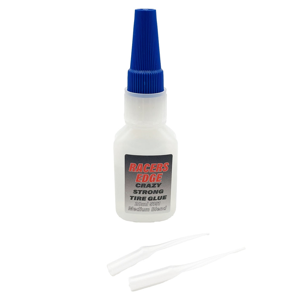 Racers Edge Crazy Strong Tire Glue with Pin Cap and Tips - Medium (20g)