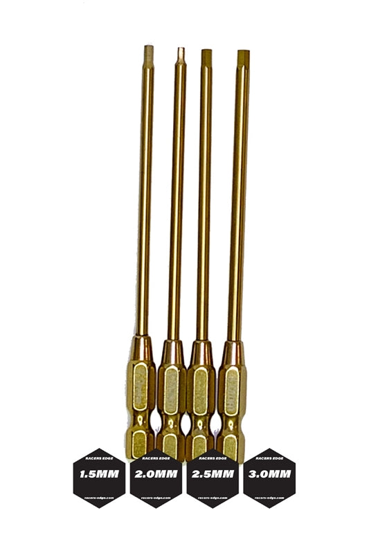Racers Edge Titanium Allen Wrench Tips, Power Tool Replacements (4 pcs)