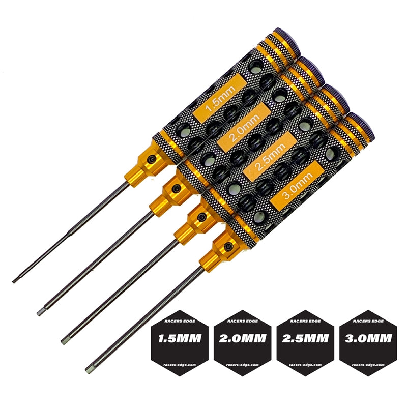 Racers Edge Metric Hex Driver Set with Breakstone Titanium Black Tips (4 pcs)