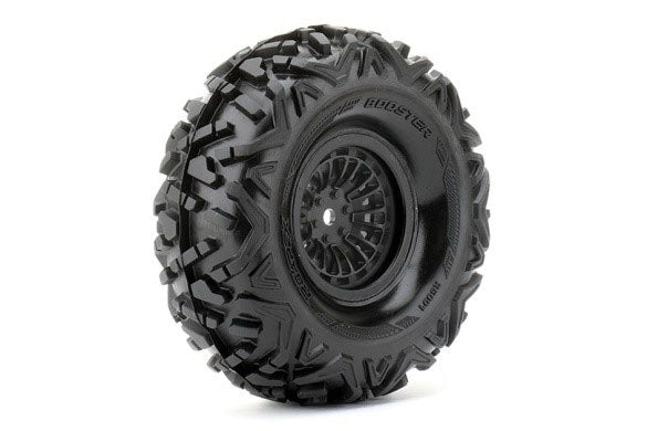 ROAPEX 1.9" Booster Crawler Tires Mounted on Black Wheels (2)