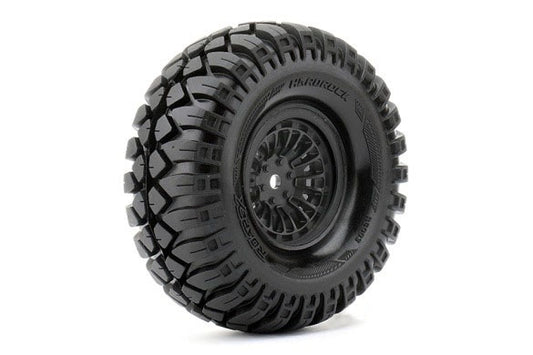 ROAPEX 1.9" Hardrock Crawler Tires Mounted on Black Wheels (2)