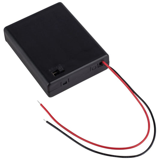 4 AAA Battery Holder with Sliding Switch (no connector)