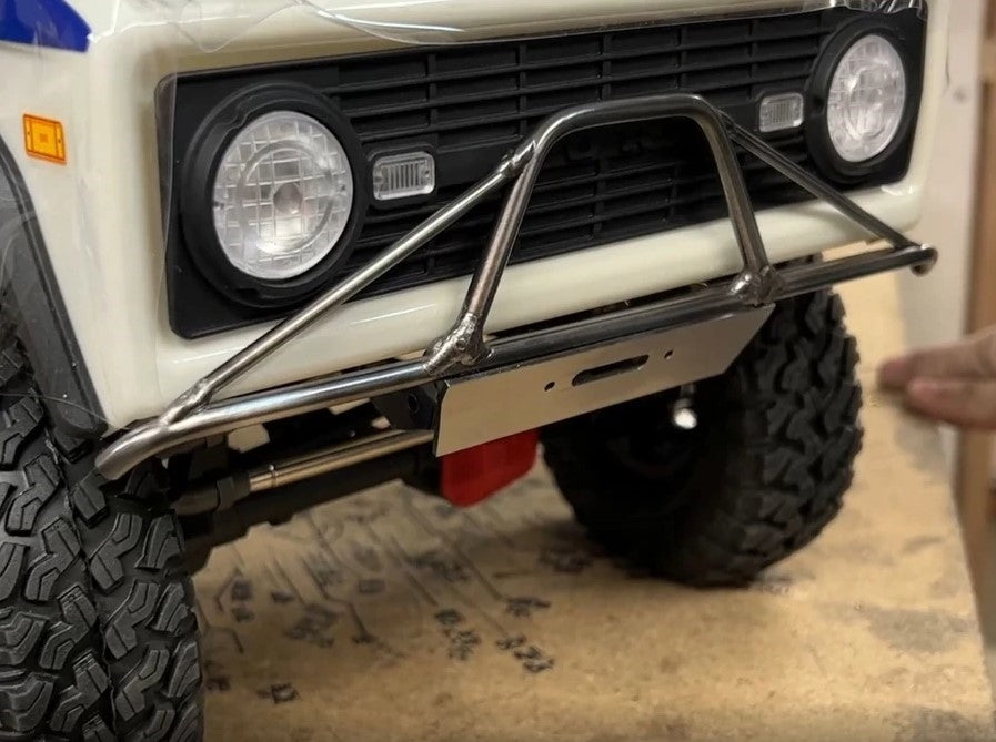 ScalerFab SCX10 III Bronco Prerunner Front Bumper with Fairlead & Shackle Mounts