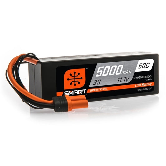 Spektrum 3S 11.1V 5000mAh 50C Smart Hardcase LiPo Battery - IC5