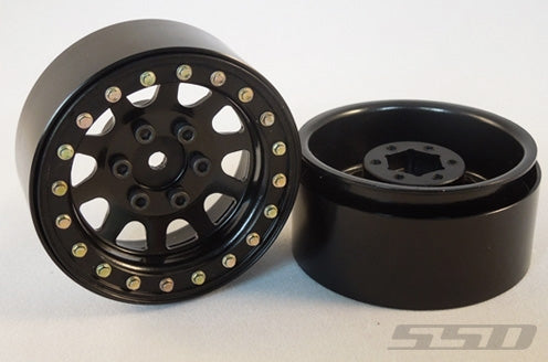 SSD RC 1.9" Steel D Hole Wheels (Black) (2)