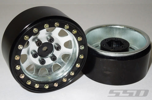 SSD RC 1.9" Steel D Hole Wheels (Silver) (2)