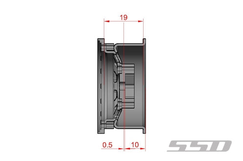 SSD RC 1.55" Steel D Hole Beadlock Wheels (Silver) (2)