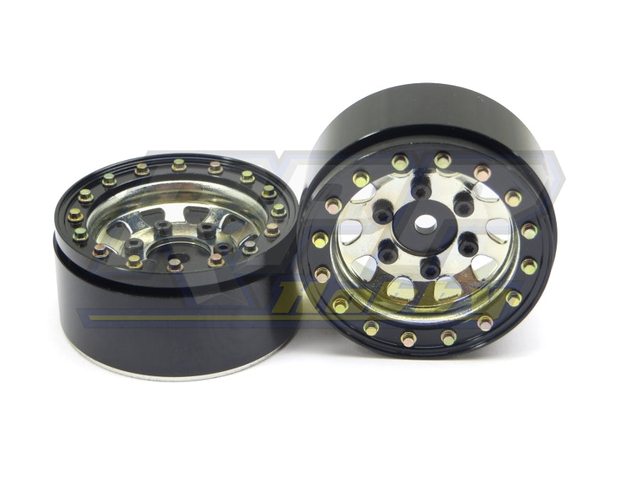 SSD RC 1.55" Steel D Hole Beadlock Wheels (Silver) (2)