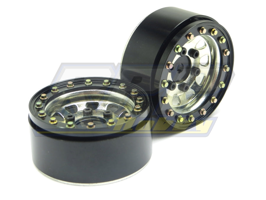 SSD RC 1.55" Steel D Hole Beadlock Wheels (Silver) (2)