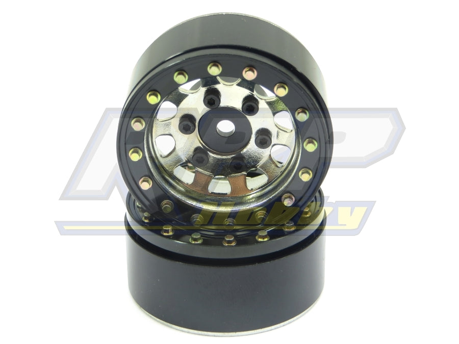 SSD RC 1.55" Steel D Hole Beadlock Wheels (Silver) (2)